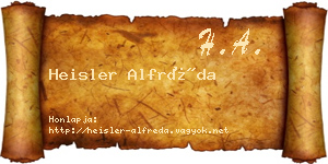 Heisler Alfréda névjegykártya